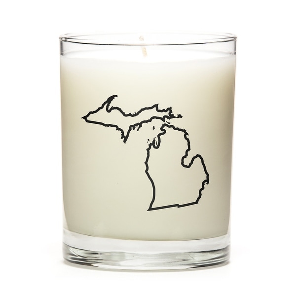 State Outline Candle, Premium Soy Wax, Michigan, Lemon