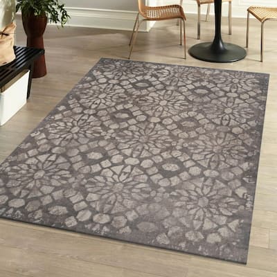 JONATHAN Y Scala Ornate Geometric Tile Area Rug