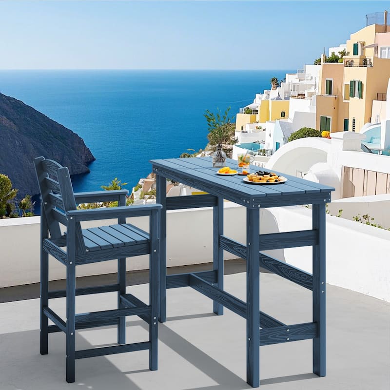 40-inch Outdoor Patio HDPE Pub Bar Table, Balcony Table