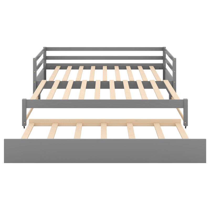 Multifunctional Extendable Twin or Double Twin Daybed w/Trundle