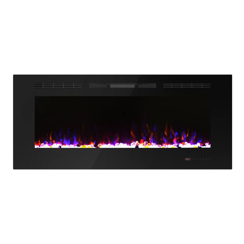 42" Modern Recessed Wall Mounted Electric Fireplace Heater with Remote and 3 Realistic Flame