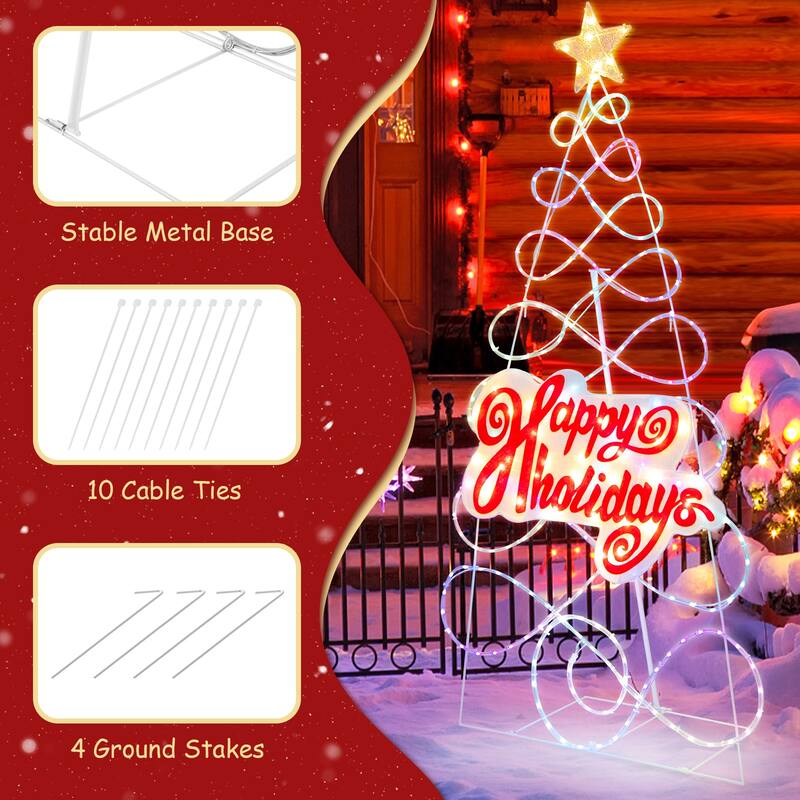 Gymax 5.6FT Pre-lit Christmas Tree 6 Lighting Modes Indoor Outdoor