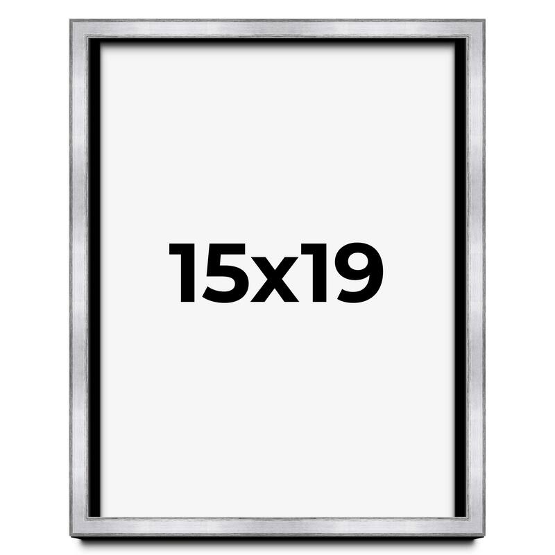 15x19 Shadow Box Frame Silver | 1.375 Inches Deep Real Wood