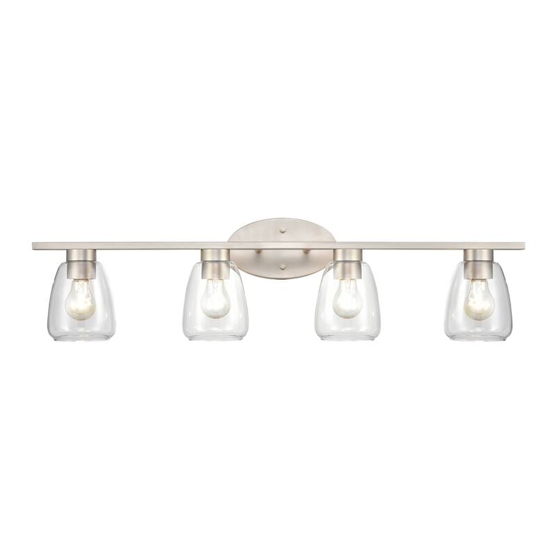 Millennium Lighting 4 Light Bathroom Vanity Fixture in Multiple Finishes and Clear Glass Shades - Satin Nickel