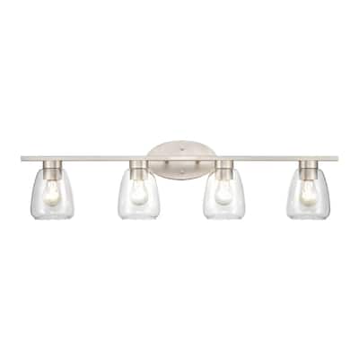 Millennium Lighting 4 Light Bathroom Vanity Fixture in Multiple Finishes and Clear Glass Shades