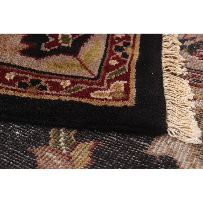 ECARPETGALLERY Hand-knotted Finest Agra Jaipur Black Wool Rug - 8'6 x 11'6