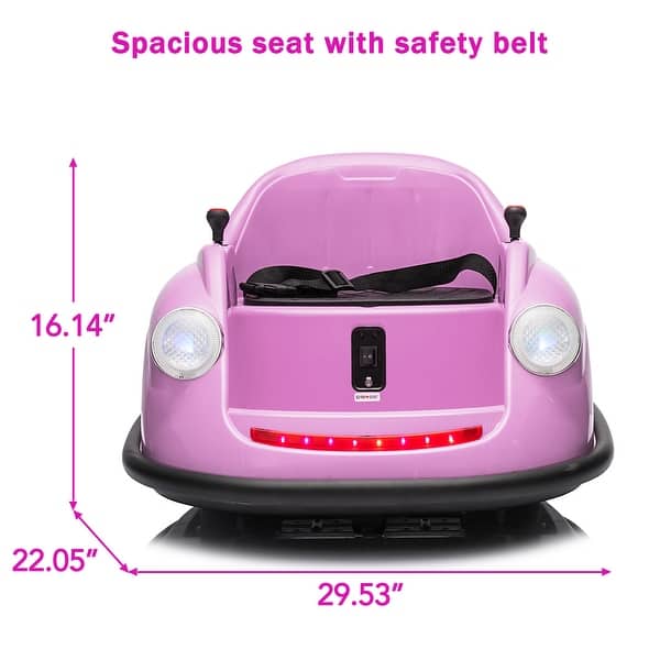 dimension image slide 4 of 7, Bumper Cars for Toddlers, Electric Kids Ride On Bumper Car Gift, 12V Battery Ride On Car w/Parent Remote Control