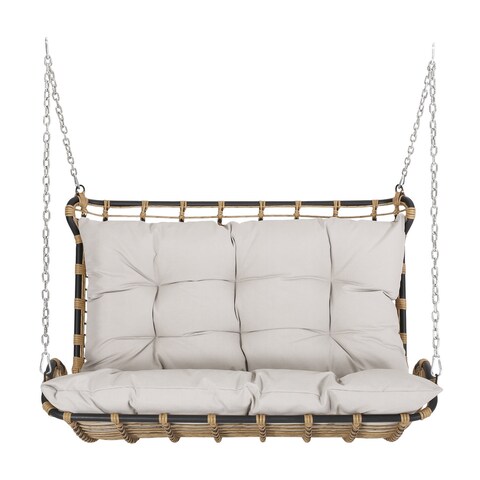 Arruda Outdoor Outdoor Wicker Porch Swing with Cushions by Christopher Knight Home