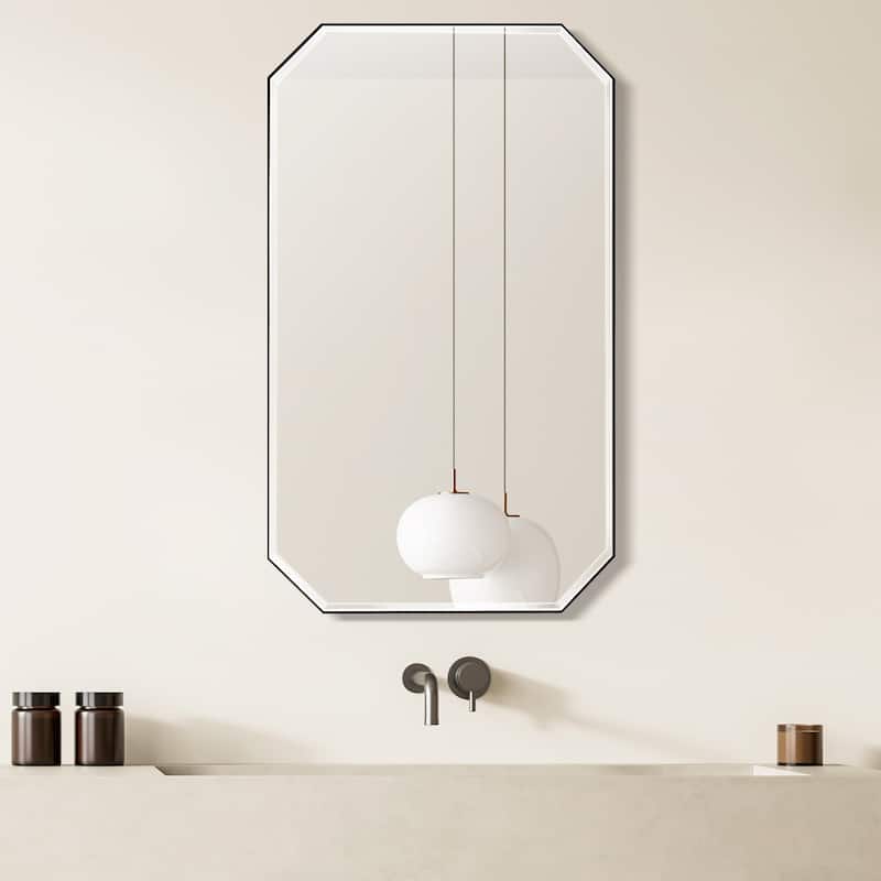 Sabadell Octagon Stainless Steel Framed Wall Mirror