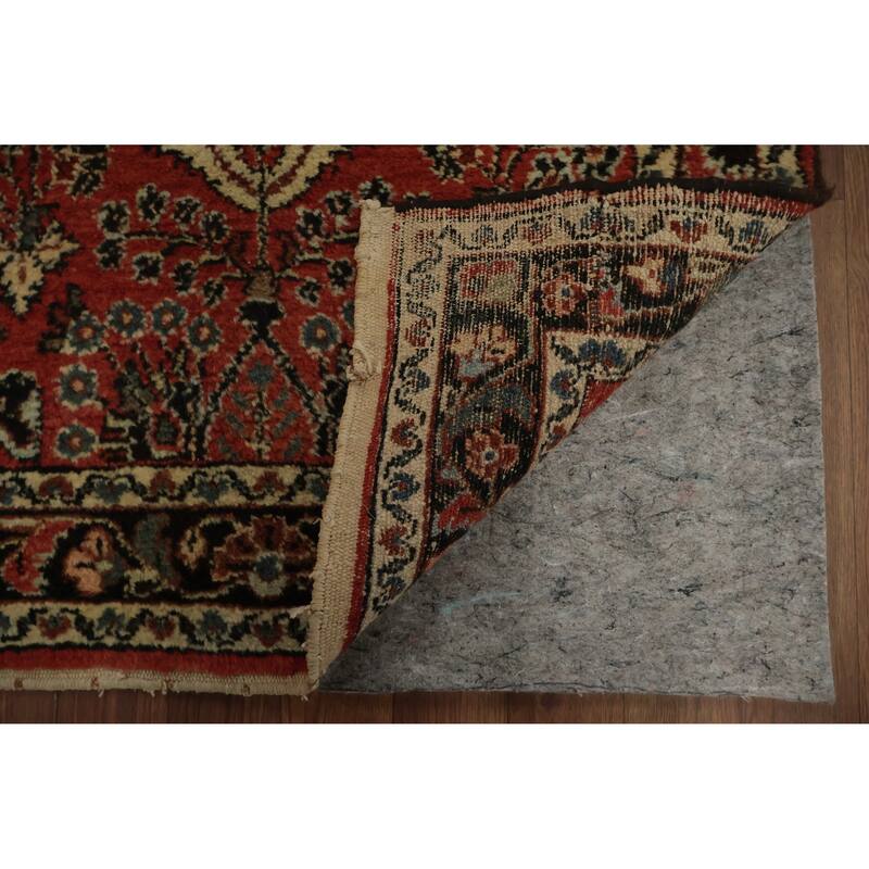 Hand Knotted Oriental 100% Wool Carpet Traditional Floral Oranges & Rust Hamedan Runner Rug - 17' 9'' X 2' 9''