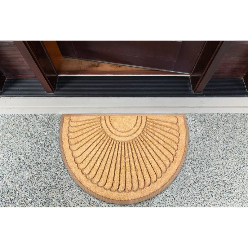 J & M Home Fashions 18" X 30" Natural Rubber Wrought Iron Floor Mat