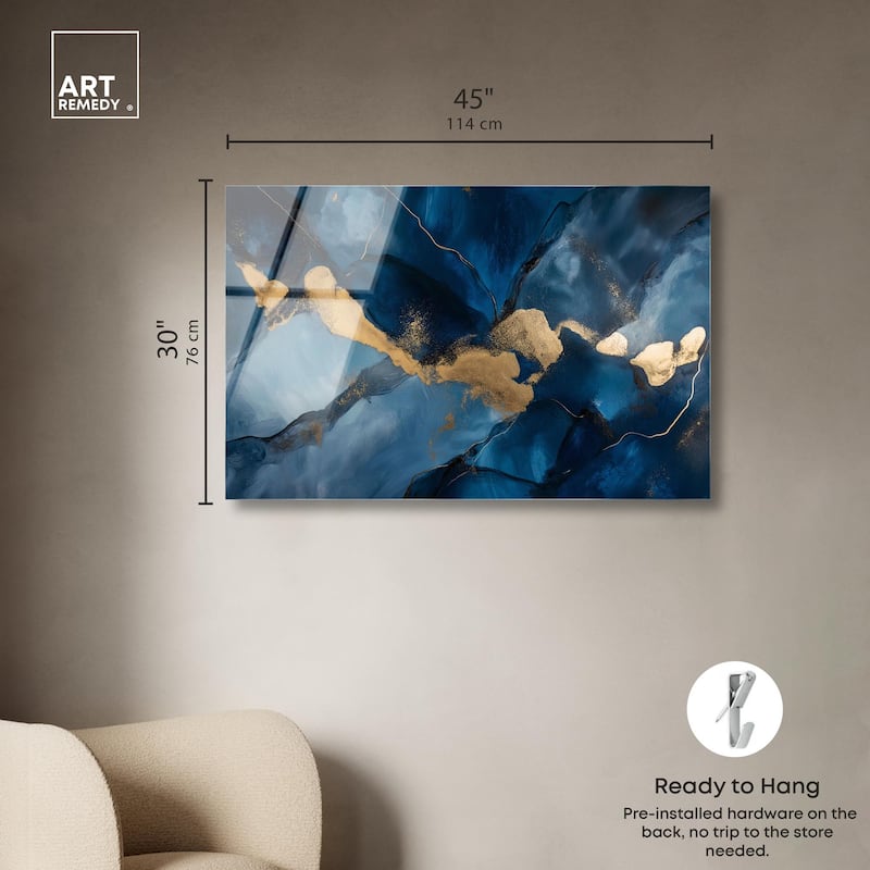 Dark Texture Golden Touch I Acrylic by Art Remedy, Ready to Hang