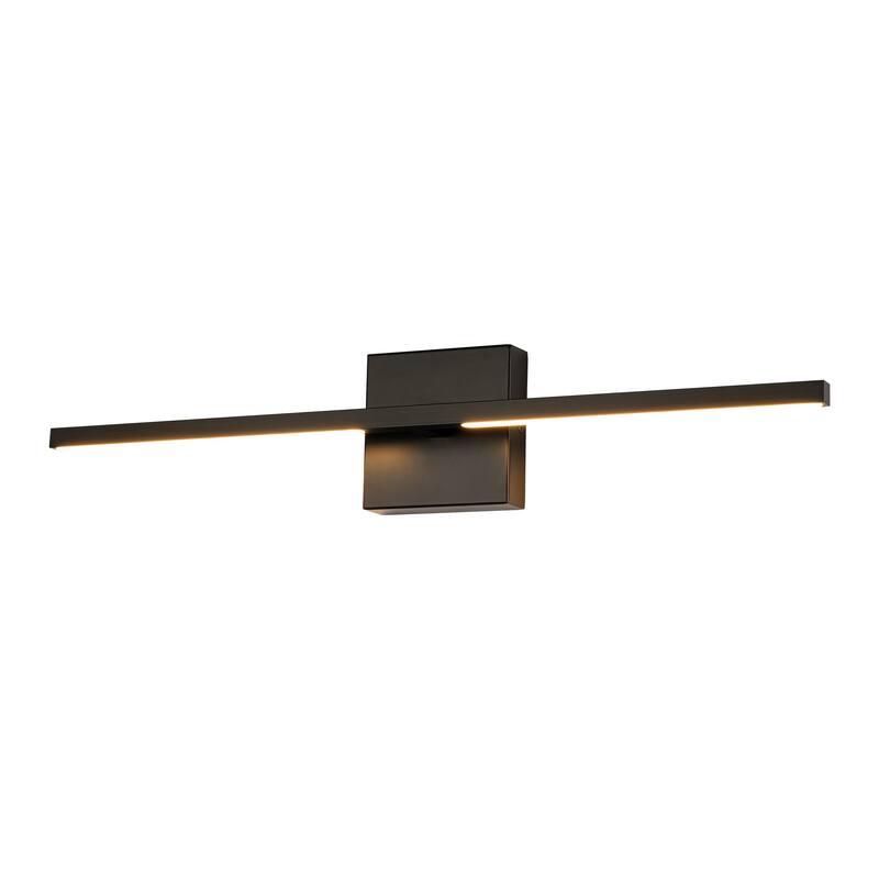 1-Light 23.8 in. Black Modern Simple Linear Dimmable Integrated LED Bathroom Vanity Light - 23.8 in. W x 4.52 in. H x 3.34 in. D