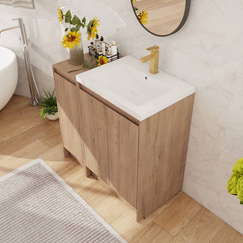 Beingnext 24''/36''/48''/60''/72'' Bathroom Vanity with Sink, Freestanding Bathroom Vanity with Doors And Adjustable Shelf