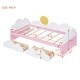 preview thumbnail 27 of 32, Twin Size Daybed with 2 Storage Drawers & Clouds Decor, Wood Kids Twin Bed, Twin Storage Platform Bed Frame for Kids Girls Boys