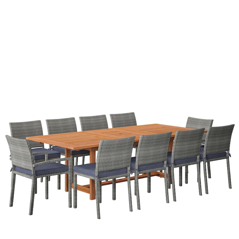 11pc Outdoor Patio Dining Set with Cushions
