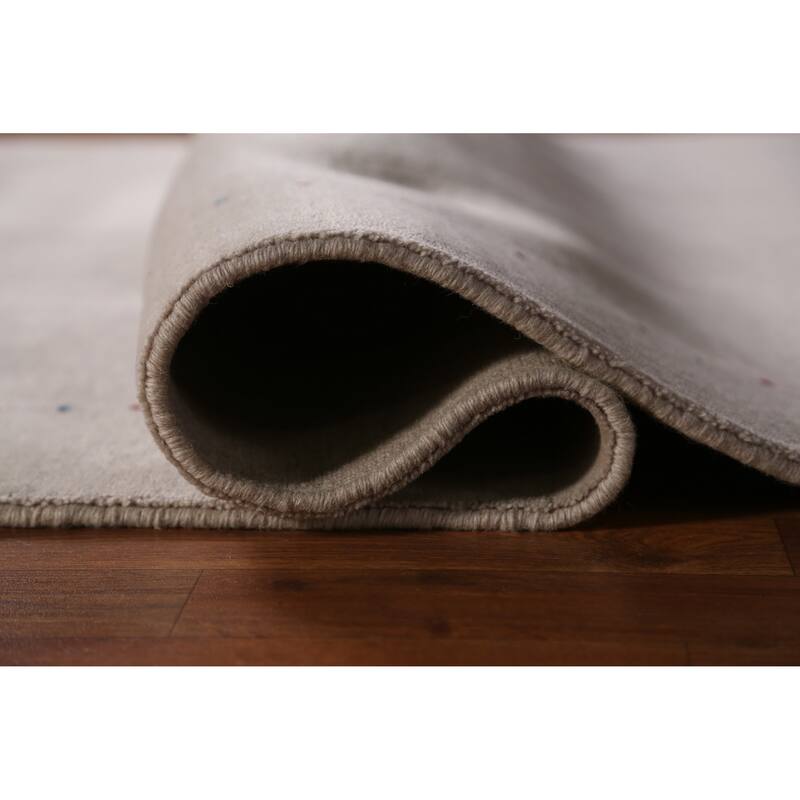Hand Knotted Oriental 100% Wool Carpet Tribal Tribal Greys & Charcoal Gabbeh Area Rug - 7' 7'' X 5' 3''