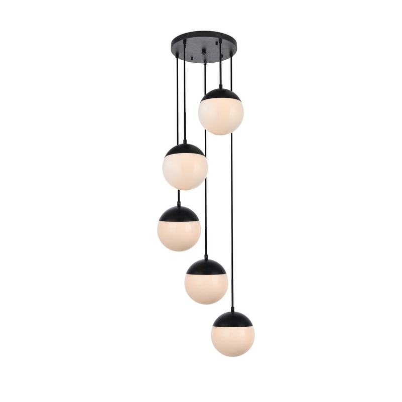 5-Light 18 inch Pendant with Frosted White Glass