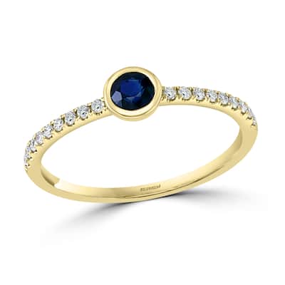EFFY 18K Gold Diamond Natural Sapphire Ring