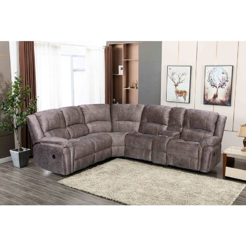 Modern Electric-Powered Reclining Modular Sectional Sofa with USB