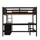 preview thumbnail 12 of 55, Full Size Loft Bed with Desk & Shelves - Multi-Functional Wooden Bed