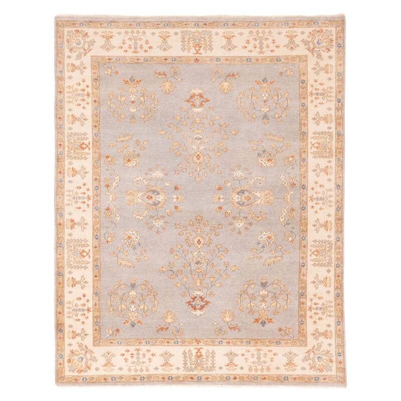 ECARPETGALLERY Hand-knotted Modern Oushak Light Denim Blue Wool Rug - 7'11 x 9'11