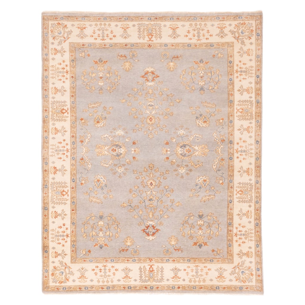 ECARPETGALLERY Hand-knotted Modern Oushak Light Denim Blue Wool Rug - 7'11 x 9'11