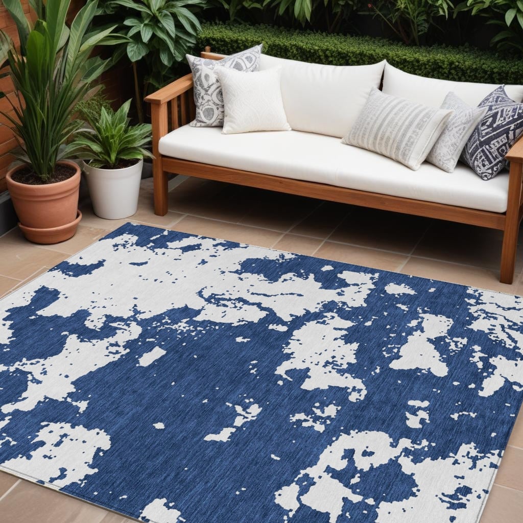 HomeRoots Abstract Transitional Rectangle Outdoor Rug