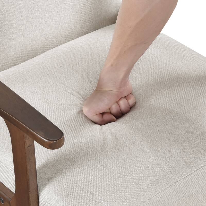 Dean 27" Textured Fabric Accent Chair - Solid Rubberwood Frame