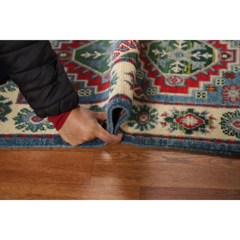 Blue Kazak Oriental Foyer Rug Handmade Wool Carpet - 2'0" x 3'0"