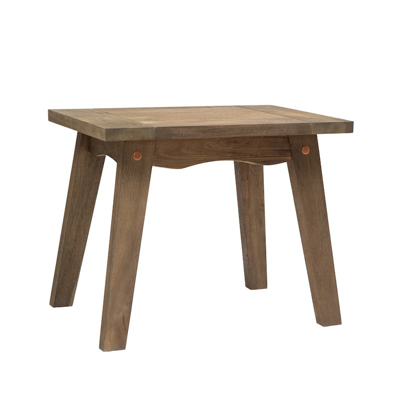 3-Piece Outdoor Patio Wood 2 Set Chairs with Side Table