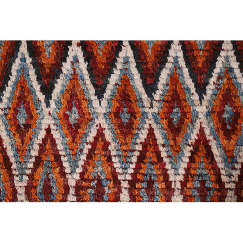 Hand Knotted Oriental 100% Wool Carpet Modern All-Over Oranges & Rust Moroccan Area Rug - 7' 11'' X 5' 8''