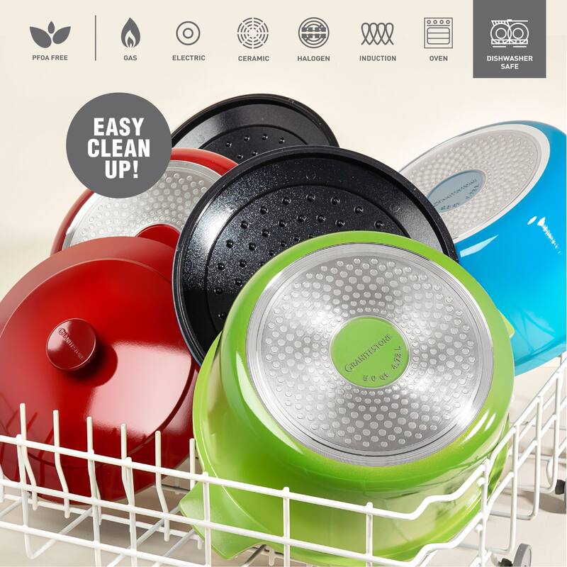 Granitestone Dutch Oven 5 Qt Nonstick Cooking Pot With Lid