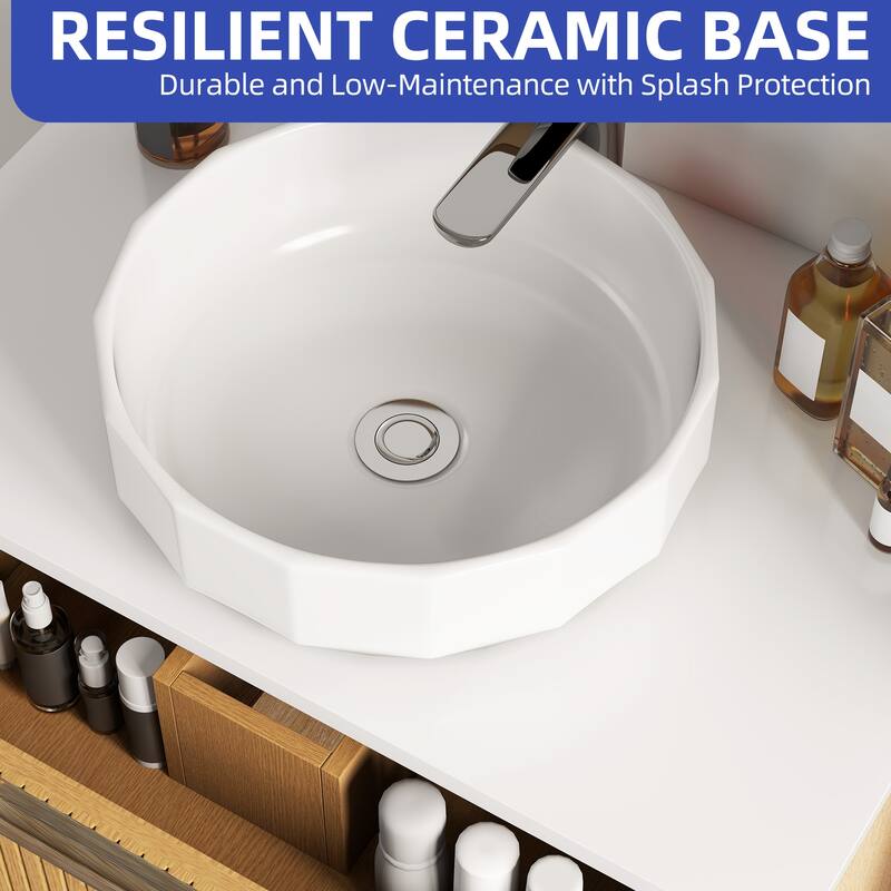 Moasis 30 Inch Floating Bathroom Vanity with Sink, Wall-Mounted Vanity with Engineered White Stone Top