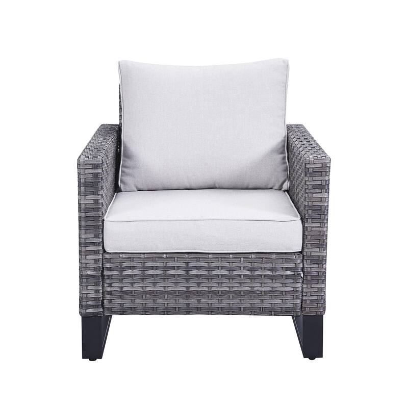 Gymojoy 2-Piece Wicker Outdoor Seating Rattan Chair with Cushion