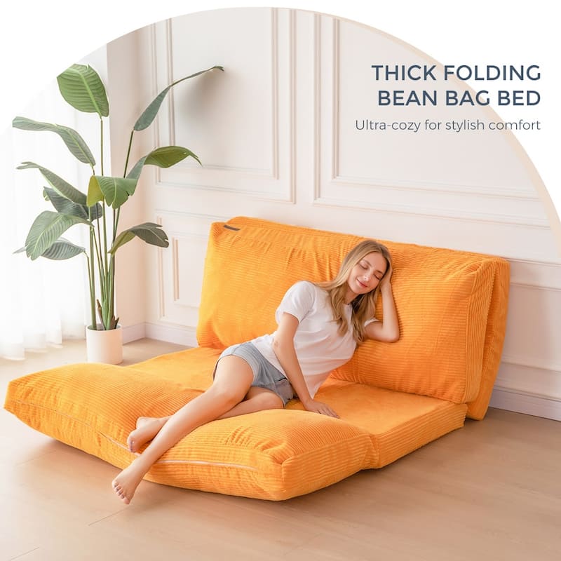 Corduroy Bean Bag Folding Sofa Bed