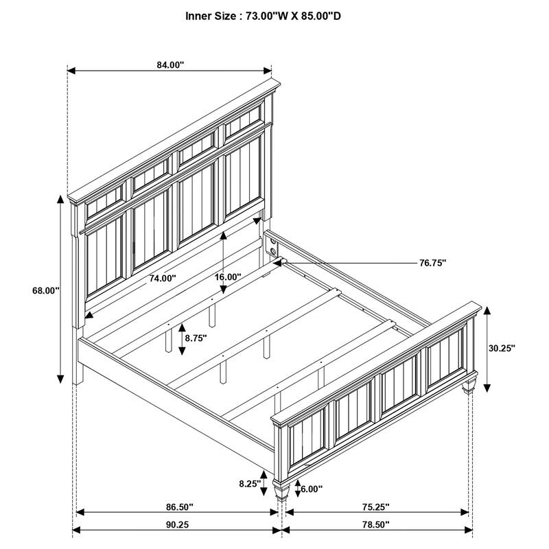 Avenue Farmhouse Tall Headboard Wood Panel Bed
