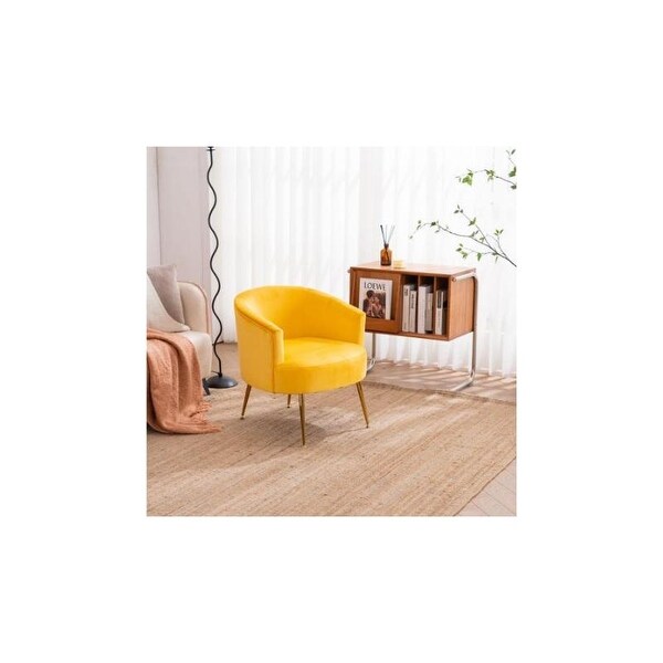 Velvet Armchair in Yellow Bed Bath Beyond 35935552