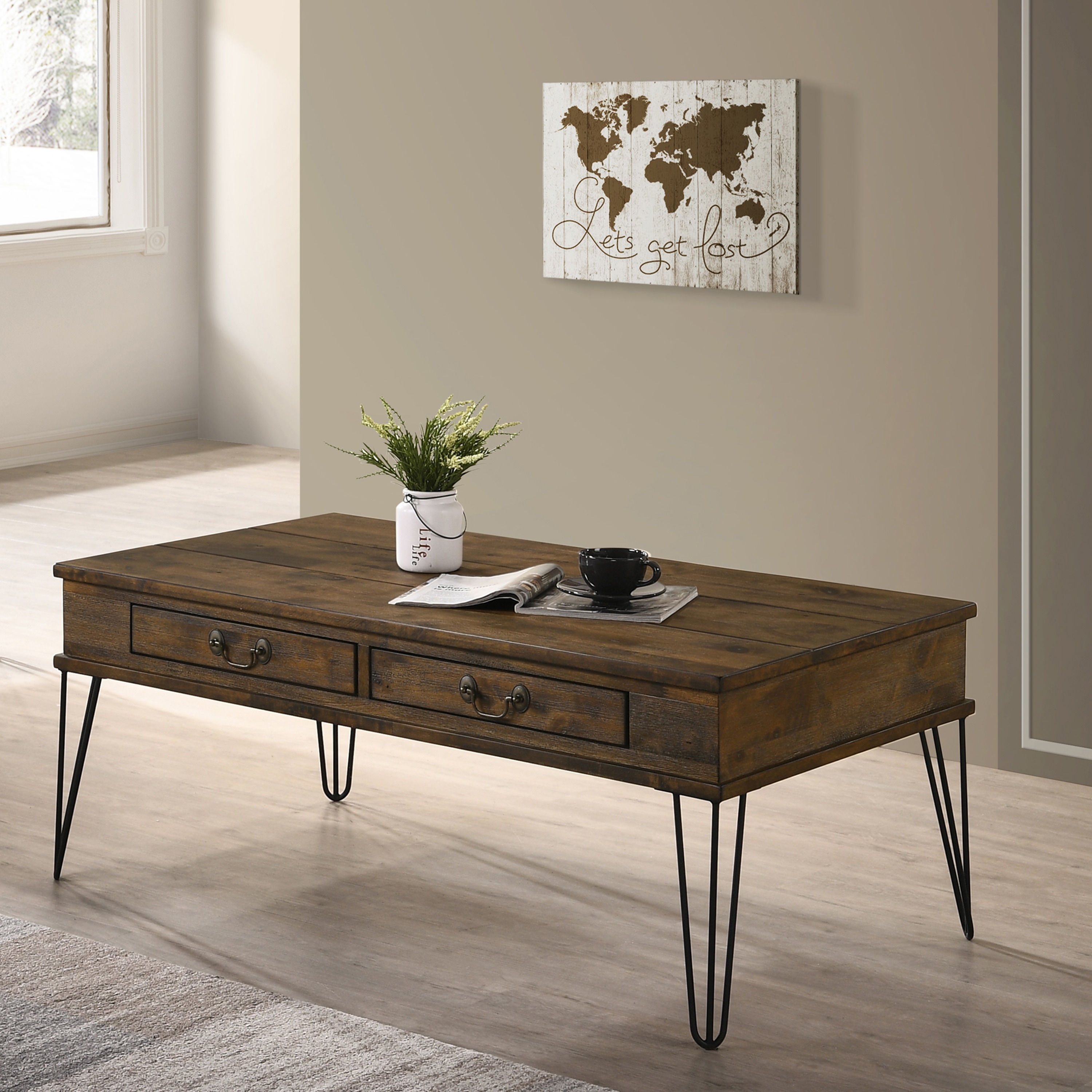 Shop For Furniture Of America Perrin Industrial Rustic Oak Coffee Table Get Free Shipping On Everything At Overstock Your Online Furniture Outlet Store Get 5 In Rewards With Club O 30485161