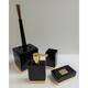 4-Piece Bathroom Accessories Set Spirella Roma Black And Gold Stoneware - Black And Gold