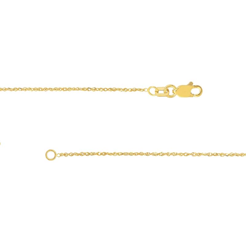 Curata 14k Yellow Gold 0.85mm Diamond Singapore Chain Necklace (Lobster)