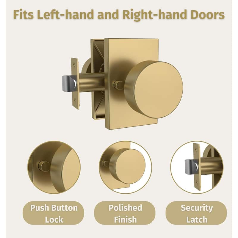 Mega Handles LAURA Privacy Door Knob | Keyless, Reversible, Heavy-Duty Smooth Lock for Hallway, Closet, Bathroom