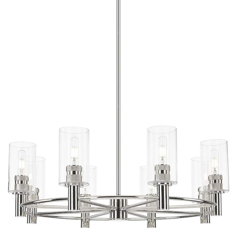 Innovations Lighting 434-8CR-10-32 Crown Point Chandelier Crown Point - Polished Nickel / Clear