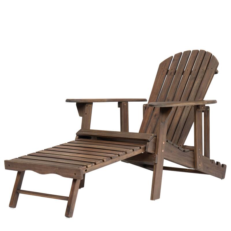 Gray Wood Folding Adirondack Chair Patio Chair with Armrests, Modern Reception Chair Side Chair Leisure Chair