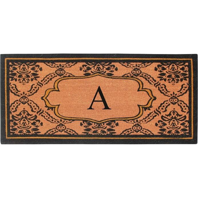 A1HC Uriel Treated Coir Monogrammed Entry Double Door Mat 30"x 60" - A