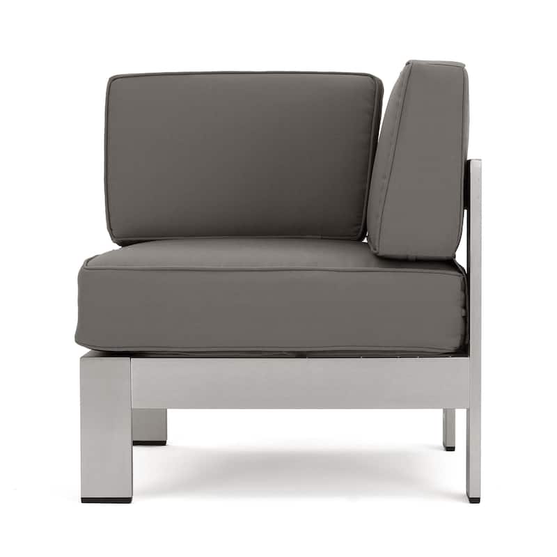 Cape Coral Fabric/Aluminum 9-seat U-shaped Sectional and Fire Pit Set by Christopher Knight Home