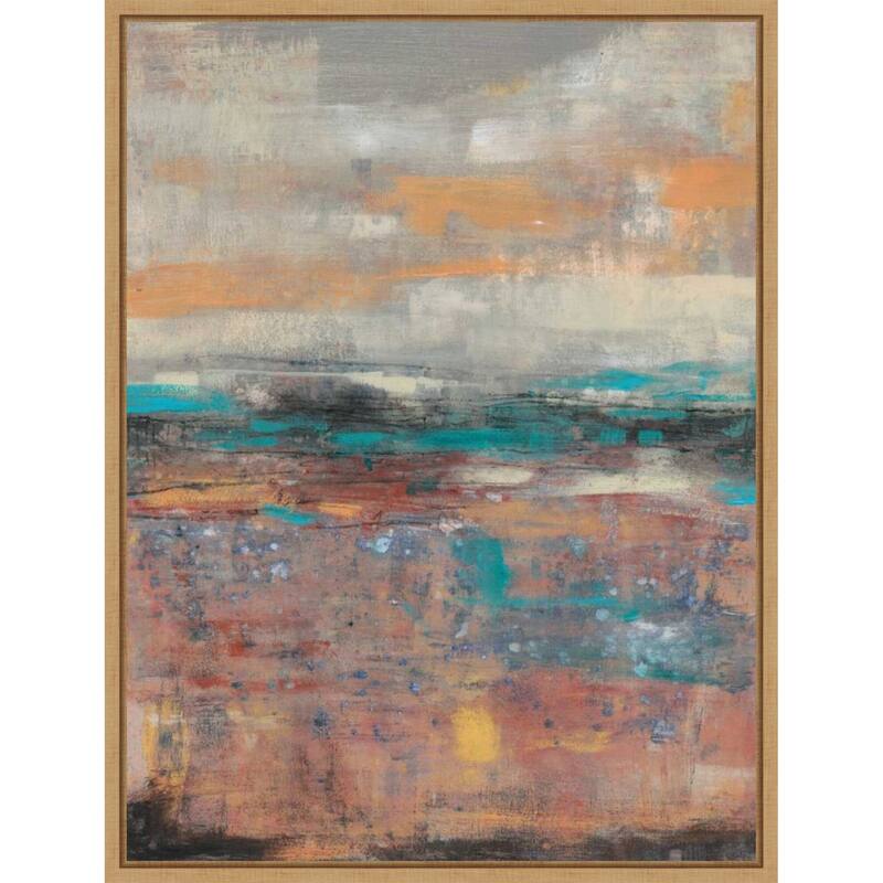 Teal Sunset No. 2 by Jennifer Goldberger (23 x 30 in.), Framed Canvas Wall Art Print