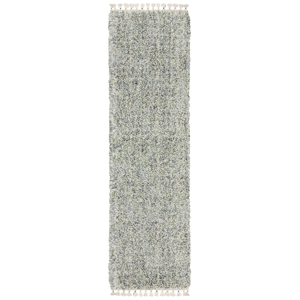 Style Haven Aire Multi-colored Static Solid Shag Tassel Fringe Area Rug.