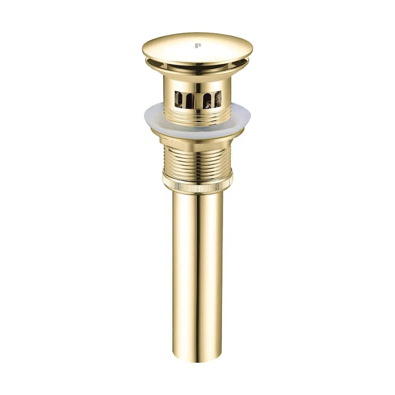 Fine Fixtures Pop Up Drain With Strainer Basket in Satin Nickel - Satin Brass