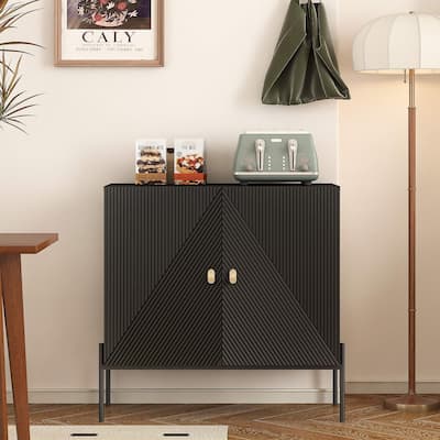 Home Coffee Bar Cabinet with Wine Rack Sideboard/Buffet - 2 Doors